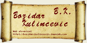 Božidar Kulinčević vizit kartica